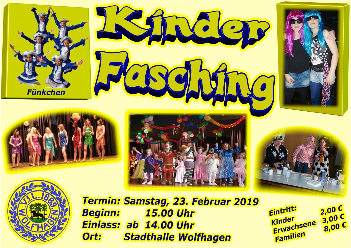 Großer VfL-Kinderfasching 2019 am 23.02.2019