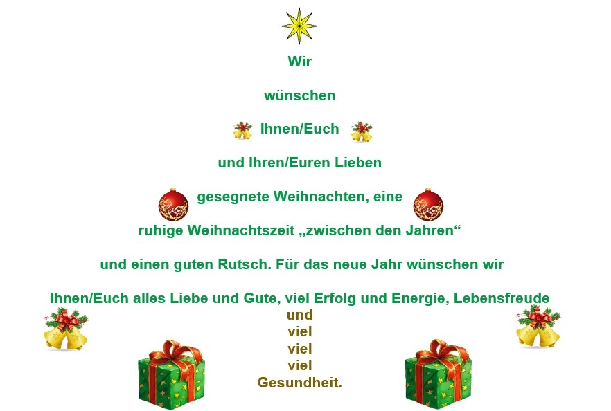 Frohe und gesegnete Weihnachten